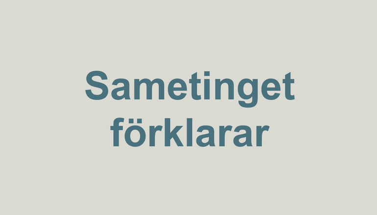 Text Sametinget f&ouml;rklarar